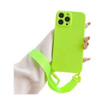 Capa de Silicone para iPhone com Cordão Crossbody - Modelos 15, 14, 13, 12 e 11 Pro Max