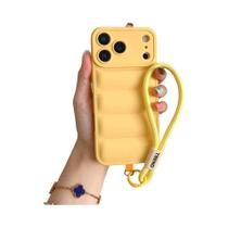 Capa De Silicone Para iPhone Soft down Jacket Com Proteção De Câmera À Prova De Choque E Alça De