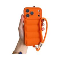 Capa De Silicone Para iPhone Soft down Jacket Com Proteção De Câmera À Prova De Choque E Alça De