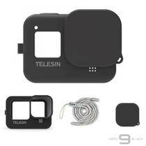 Capa de Silicone Preto + Cordão GoPro 9/10/11/12 Black - Telesin