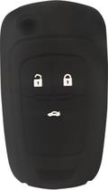 Capa De Silicone Preto Gm Chevrolet 3 Botões