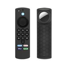 Capa de Silicone SaharaCase para Controle Remoto Compatível com Amazon Fire TV Stick 4K com Apple AirTag (3ª Geração) Preta