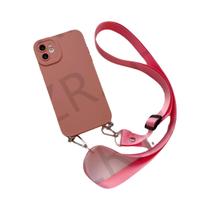 Capa de Silicone TPU para iPhone com Cordão - Modelos 15, 14, 13, 12, 11, XS, XR, 8 e 7