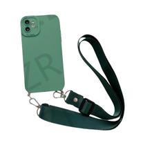 Capa de Silicone TPU para iPhone com Cordão - Modelos 15, 14, 13, 12, 11, XS, XR, 8 e 7