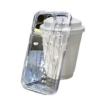 Capa de Silicone Transparente com Design Floral para Samsung Galaxy A54, A53, A34, S23 Ultra, S22, A33, A52, A15 e A35