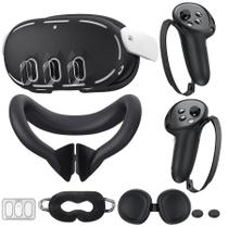 Capa de silicone VR + Shell + Alça de controle para Meta/Oculus Quest 3