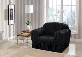 Capa de Sofá 1 Lugar 20 Elásticos Helanca Preto