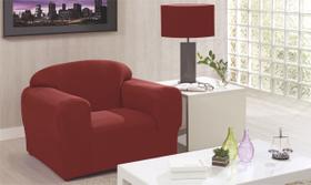 Capa de Sofá 1 Lugar Tradicional Helanca Bordô