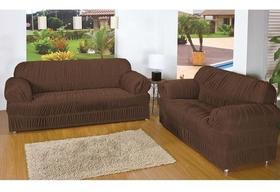 Capa De Sofa 2 E 3 Lugares 21 Elastico Tabaco