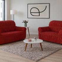 Capa de Sofá 2 e 3 Lugares Elasticada Malha Gel 28 Elásticos Vermelho Capa de Sofá 2 e 3 Lugares Elasticada Malha Gel 28 Elásticos Vermelho