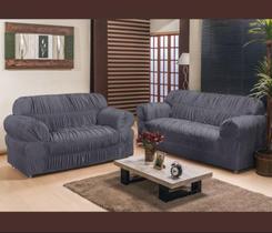 Capa de Sofa 2 e 3 Lugares King Elasticada Malha Gel Cinza