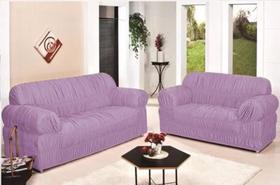 Capa de Sofa 2 e 3 Lugares King Elasticada Malha Gel Lilás