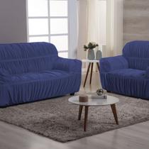 Capa de Sofá 2 e 3 Lugares Malha Gel 21 Elasticos Azul Bic Capa de Sofá 2 e 3 Lugares Malha Gel 21 Elasticos Azul Bic