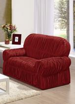 Capa de Sofá 2 Lugares 20 Elásticos Helanca Bordô Capa de Sofá 2 Lugares 20 Elásticos Helanca Bordô