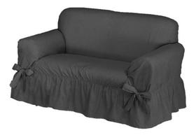 Capa De Sofá 2 Lugares Avulso Gorgurão Maquinetado - Grafite Capa De Sofá 2 Lugares Avulso Gorgurão Maquinetado - Grafite