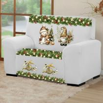 Capa de Sofá 2 Lugares Coladinha Natal Estampada Exclusiva Proteção e Estilo