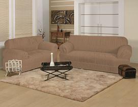 Capa De Sofá 3 E 2 Lugares Elásticada com Cortina 2m Avela Capa De Sofá 3 E 2 Lugares Elásticada com Cortina 2m Avela