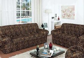 Capa De Sofá 3 E 2 Lugares Elasticada Estampa De Onça