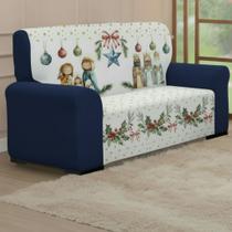 Capa de Sofá 3 Lugares Coladinha Natal Estampa Exclusiva Sala Decorada