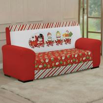 Capa de Sofá 3 Lugares Coladinha Natal Estampada Exclusiva Estilo e Proteção