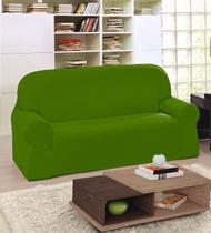 Capa de Sofá 3 Lugares Tradicional Helanca Verde Relva Capa de Sofá 3 Lugares Tradicional Helanca Verde Relva