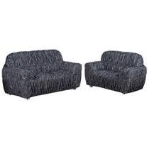 Capa de sofa 3x2 lugares estampada resistente Padrao Malha gel 21 elasticos