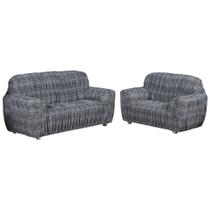 Capa de sofa 3x2 lugares estampada resistente Padrao Malha gel 21 elasticos - ibitinga confecçoes