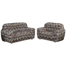 Capa de sofa 3x2 lugares estampadas Malha gel 21 elasticos resistente - ibitinga confecçoes