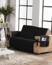 Capa de sofá avulsa 2 lugares com laço preta