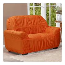 Capa De Sofá Avulsa Elasticada 2 Lugares Em Malha Laranja - Shop Casa Nobre Capa De Sofá Avulsa Elasticada 2 Lugares Em Malha Laranja - Shop Casa Nobre