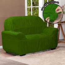 Capa De Sofá Avulsa Elasticada 2 Lugares Em Malha Verde Oliva - Shop Casa Nobre