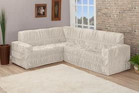Capa De Sofa Canto De 6 Lugares Elasticada Malha Gel