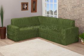 Capa De Sofa Canto De 9 Lugares Elasticada Malha Gel Verde