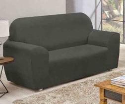 Capa De Sofá Coladinha Em Tecido Spandex 2 Lugares - CINZA