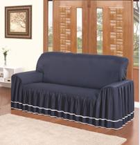 Capa de Sofá Dália 2 e 3 Lugares Super Luxo Com Babado Tecido Peletizado