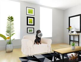 Capa De Sofá De 1 Lugar Com Laços Ajustáveis Em Gorgurão