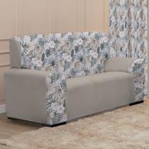 Capa De Sofá de 4 Lugares Avulsa 1 PEÇA Coladinha Mista Decoração Sala Ajustável