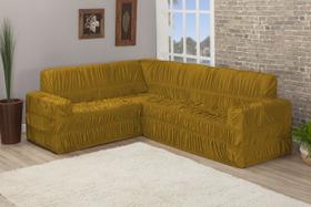Capa De Sofá De Canto 21 Elásticos Até 6 Lugares Malha Gel