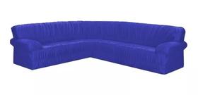Capa De Sofá De Canto Para Sofa 5 e 6 Lugares Com Braço Elasticada Malha gel