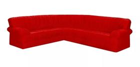 Capa De Sofá De Canto Para Sofa 5 e 6 Lugares Com Braço Elasticada Malha gel