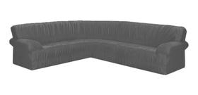 Capa De Sofá De Canto Para Sofa 5 e 6 Lugares Com Braço Elasticada Malha gel