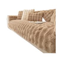 Capa De Sofá De Pelúcia Imitação De Pele De Coelho Grossa, Antiderrapante, Capa Macia Para Decoração