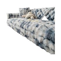 Capa De Sofá De Pelúcia Imitação De Pele De Coelho Grossa, Antiderrapante, Capa Macia Para Decoração