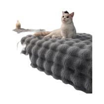 Capa De Sofá De Pelúcia Imitação De Pele De Coelho Grossa, Antiderrapante E Macia Para Decoração De
