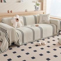 Capa de sofá DREAMINGO Lavável em Chenille Cinza Escuro Loveseat