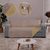 Capa de Sofa Dupla Face 2 e 3 Lugares Caqui-Palha Capa de Sofa Dupla Face 2 e 3 Lugares Caqui-Palha