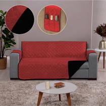Capa de Sofa Dupla Face 2 Lugares Preto-Vermelho Capa de Sofa Dupla Face 2 Lugares Preto-Vermelho