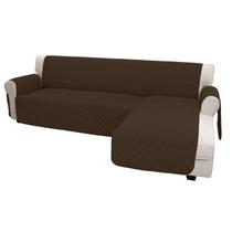 Capa de sofá Easy-Going, sofá secional em forma de L, café