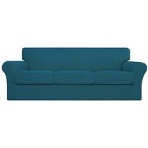 Capa de sofá Easy-Going Stretch para 3 almofadas, azul pavão