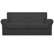 Capa de Sofá Elástica de Lã - Fácil de Usar - Cinza Escuro